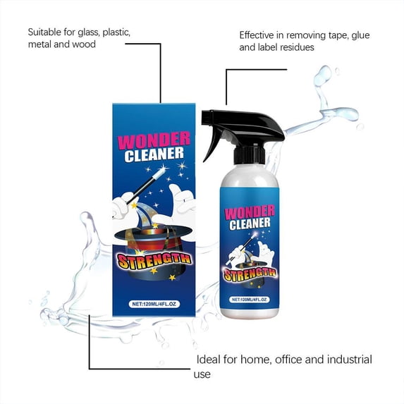 Contractor Strength Wonder Cleaner Spray, Multi-Purpose Stain Remover, Clean Gunk, Tar, Adhesive, Gum, Stickers, Sap, Oil from Most Surfaces, for Kitchen Countertops, Bathroom Tiles & More