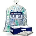 thumbnail image 1 of Contractor Trash Bags 55-60 Gallon, Heavy Duty Garbage Bags, 3.0 Mil Clear Trash Bags, Tear-Resistant Large Trash Can Liners for Construction, Recycling & Home Improvement (50 Count), 1 of 4