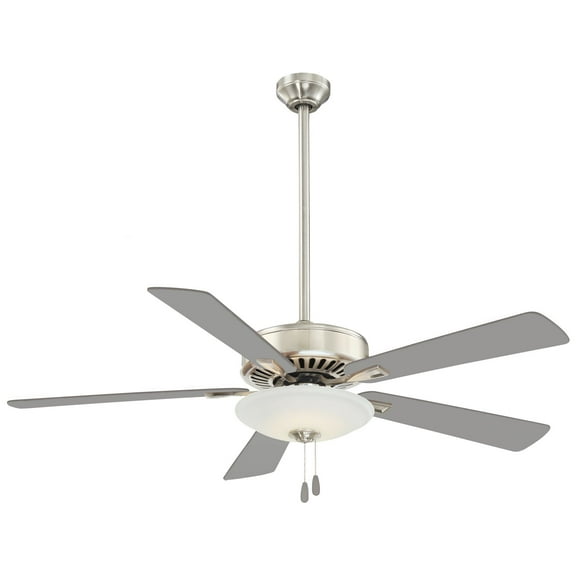 Contractor Uni Ceiling Fan With Light Kit In Traditional Style 17.5 Inches Tall By 52 Inches Wide-Polished Nickel Finish-Silver Blade Color Minka Aire