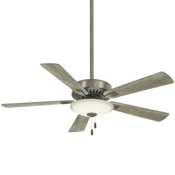 Contractor Uni Ceiling Fan With Light Kit In Traditional Style 17.5 Inches Tall By 52 Inches Wide-Burnished Nickel Finish-Savannah Gray Blade Color
