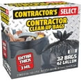 thumbnail image 1 of Contractor's Select Contractor Clean-Up Bags, Extra Thick, Black, 42 Gal, 32 Ct, 1 of 2