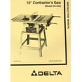 Contractor's Table Saw 34444 & Parts Manual
