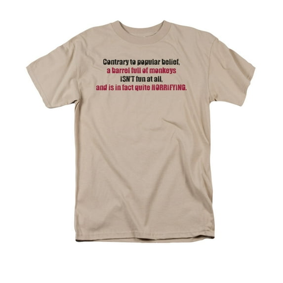 Contrary To Popular Belief A Barrell Full Of Monkeys?Funny Saying Adult T-Shirt