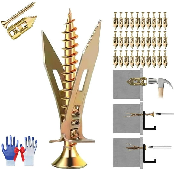 Contrasit Self Drilling Drywall Anchors with Screws Kit, Self-Diamond drywalls Anchor with Screw Kit, Drywall Self Drilling Anchors, Metal Expansion Bolt for drywalls(30)