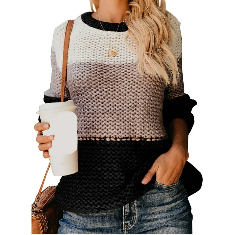 Walmart color top block sweater