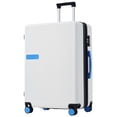 thumbnail image 1 of Contrast Color Hardshell Luggage,28inch Expandable Spinner Suitcase with TSA Lock,3-Step Telescoping Handle Lightweight Checked Luggage,White+Blue, 1 of 7