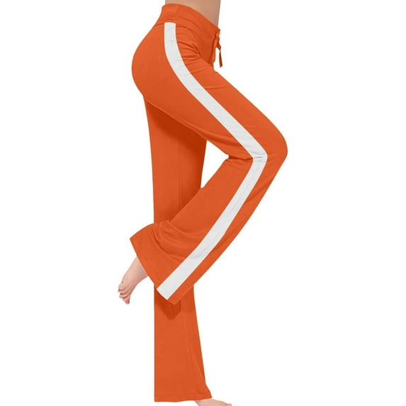 Contrast Color High Waisted Loose Fit Yoga Pants For Women Casual Stretchy Workout Trousers Yoga Pants for Men Yoga Baggy Pants for Women Womens Yoga Pants with Pocket Loose Yoga Pants Women with