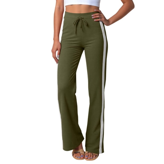 Contrast Color High Waisted Loose Fit Yoga Pants for Women Casual Stretchy Workout Trousers, Breathable Fabric, Stylish Design