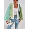 thumbnail image 1 of Contrast Color Knit Cardigan Sweater (M, MultiGreen), 1 of 7