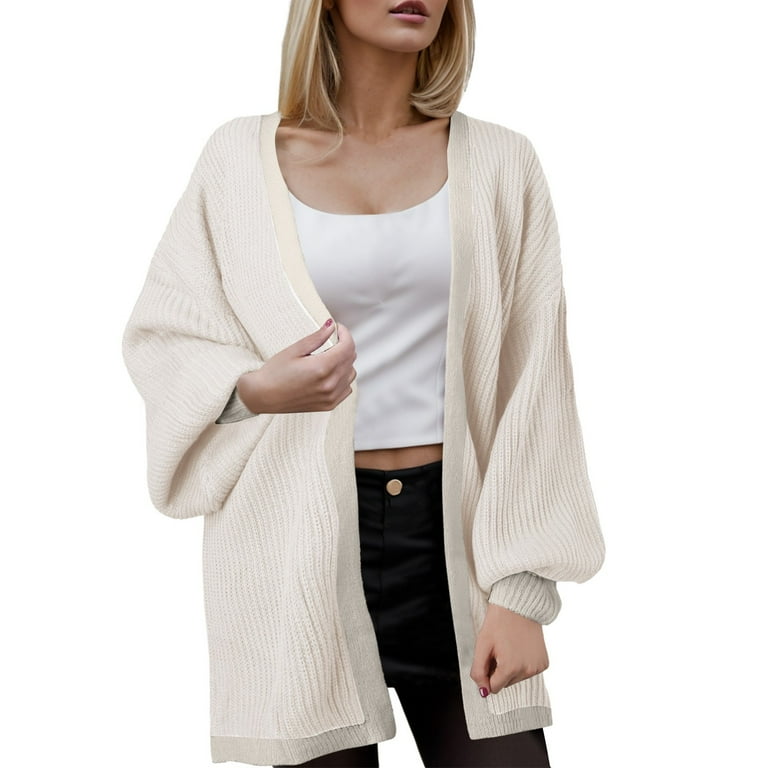 Contrast Long Sleeve Loose Knit Cardigan Contrast Long Sleeve Loose Knit Cardigan