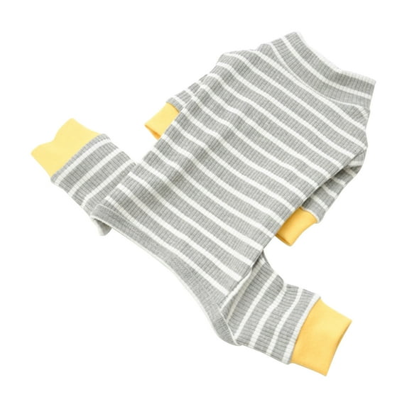 Contrast Color Pet Romper Striped Pattern Close-Fitting Kitten and Dog Pajamas Costume for Winter