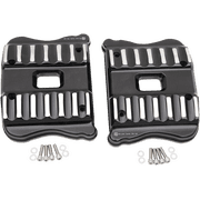 Roland Sands Design Nostalgia Rocker Box Covers - Contrast Cut Billet Aluminum Black Sold as a Pair 0177-2023-BH