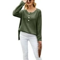 thumbnail image 1 of Contrast Half Button Down Sweater Green X-Large, 1 of 5