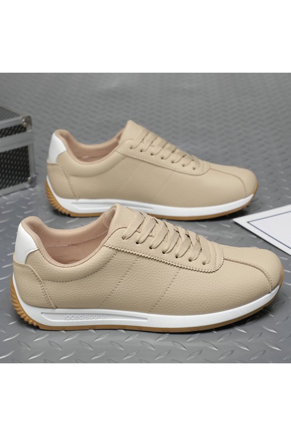 Contrast Heel Patch Retro Lace Up Running Trainer Sneakers