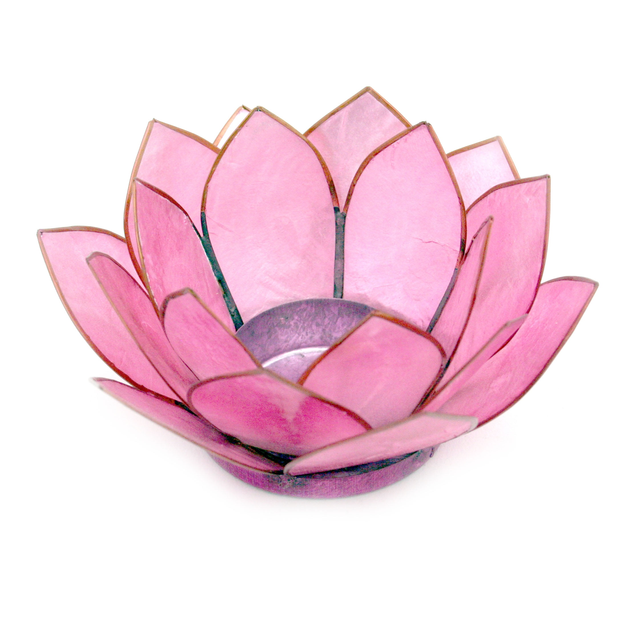 Contrast Light Pink Capiz Shell Lotus Flower Small Tealight Candle ...