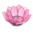 thumbnail image 1 of Contrast Light Pink Capiz Shell Lotus Flower Small Tealight Candle Holder - Pink, 1 of 1