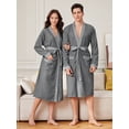 thumbnail image 1 of Contrast Piping Belted Simple Homewear Robe, 1 of 5