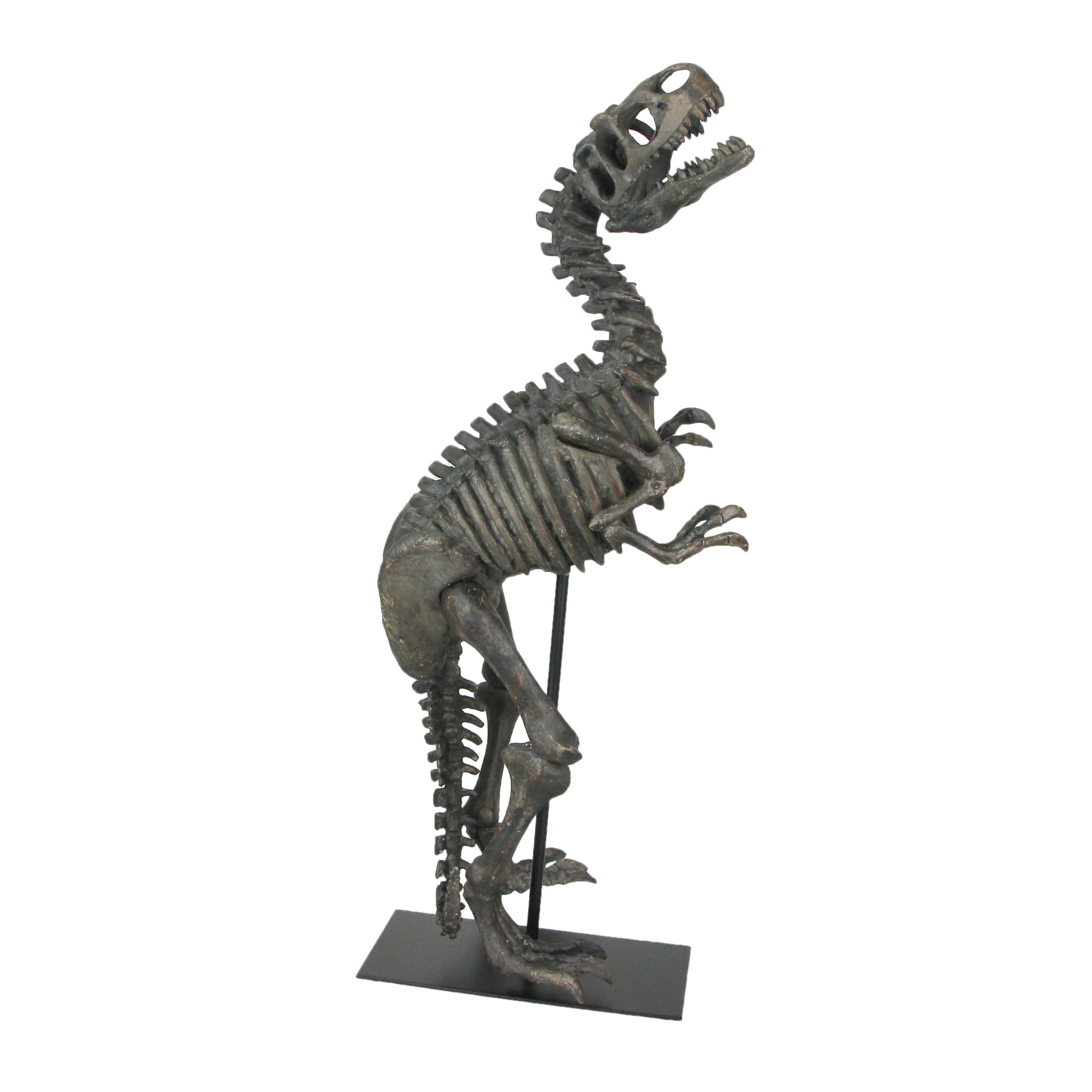 Aged Brown Resin Tyrannosaurus Rex Skeleton Sculpture, 22"