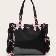Contrast Ribbon Bow Bag Large Capacity Sac Femme Underarm Shoulder Bags for Woman Japan Style Bolsos De Mujer Tote Bolso