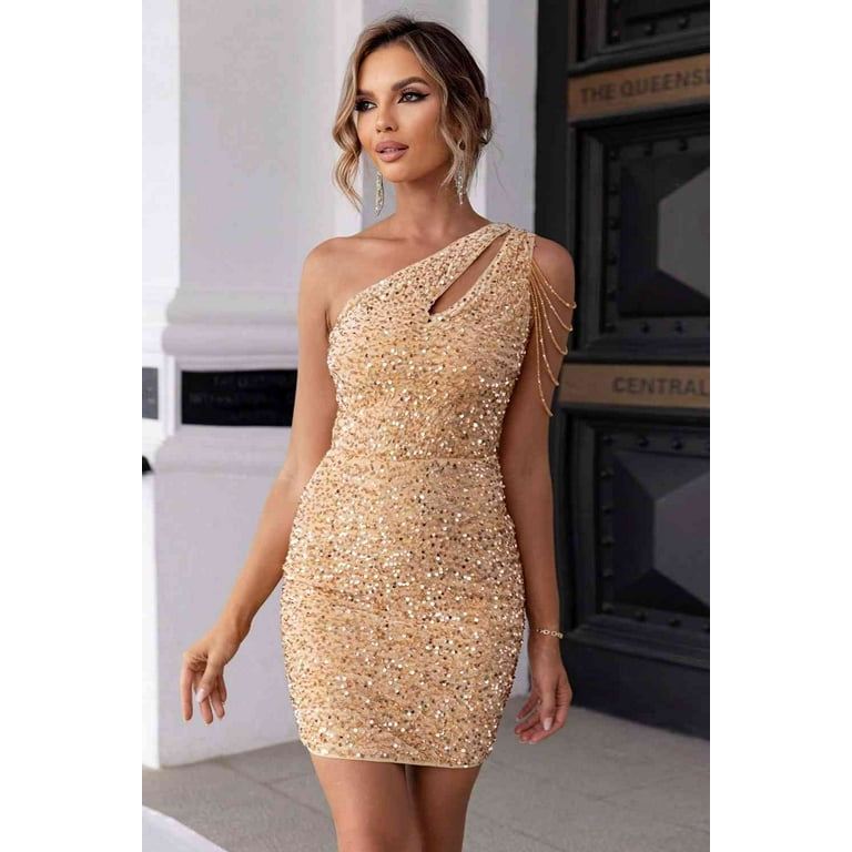 Contrast sequin dress discount