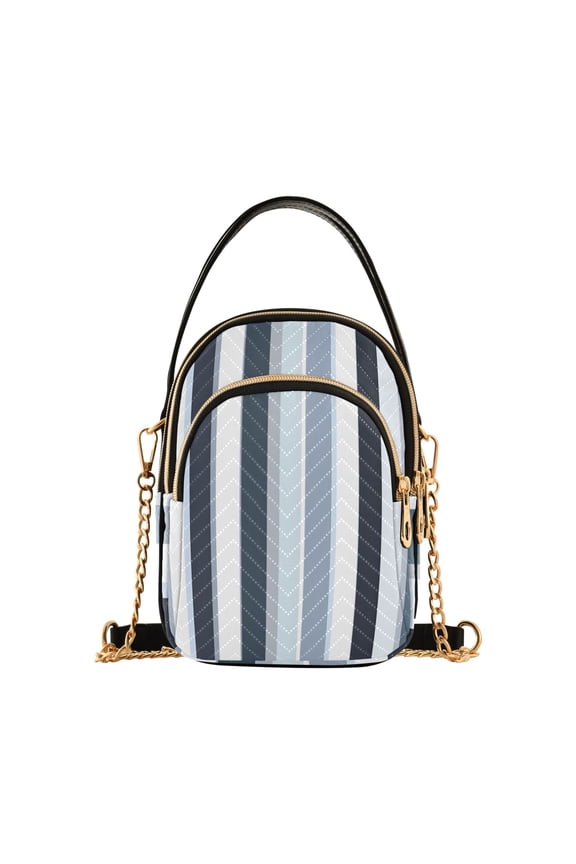 Contrast Striped Pattern Women's Crossbody Handbags Leather Crossbody Bags Fanny Pack Chest Bag for Travel