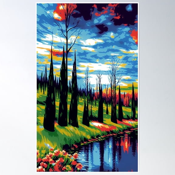 Contrasting Horizons Poster Wall Art, Modern Wall Decor, 12x18 UNFRAMED
