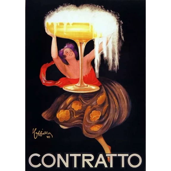 Contratto Advertisement Decorative Poster.Fine Graphic Home Art Design. 11 x 17 Inch Poster