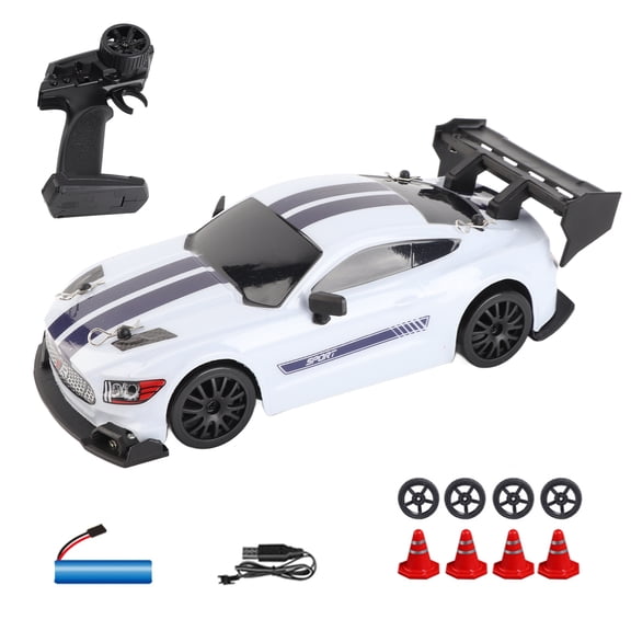 Control 2.4GHz Remote Control Drift Car 1:24 30KM/H High Speed Drift Remote Controlled 4WD Vehicle With Front Lights Bottom Lights Tail Wing Lights Replaceable Wheels