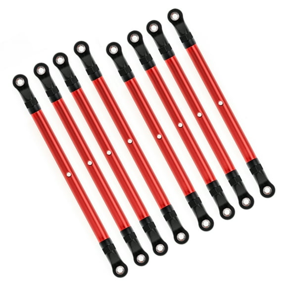 Control 8PCS Aluminum Alloy Link Rod Linkage Set 313MM Wheelbase Replacement For AXIAL 1/10 SCX10 90046 TRX4 Remote Control Crawler Car Accessories, Red