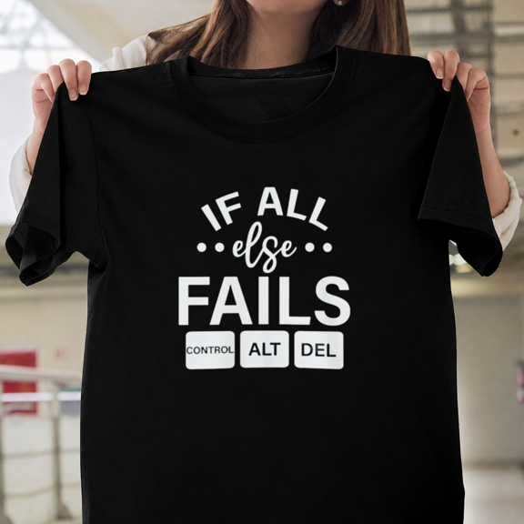Control Alt Del Shirt Funny Geek Nerd Humor Computer Graphic Unisex T-ShirtPlus Size S–5XL Available