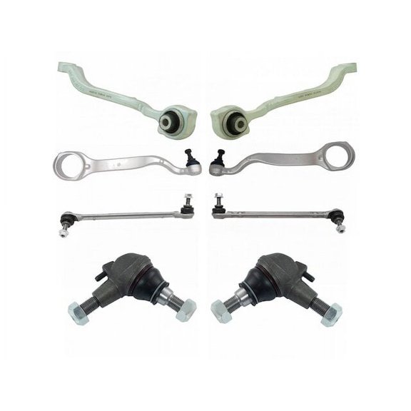 Control Arm Ball Joint Sway Bar Link Kit 8 Piece - Compatible with 2010 - 2011 Mercedes-Benz E550 Base Sedan