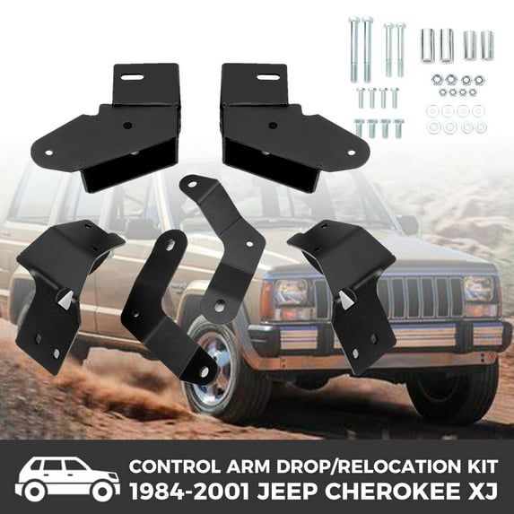 Control Arm Drop Relocation Bracket Kit 4.5''-8'' Lift for 1984-2001 Jeep Cherokee XJ 1986-1992 Jeep Comanche MJ