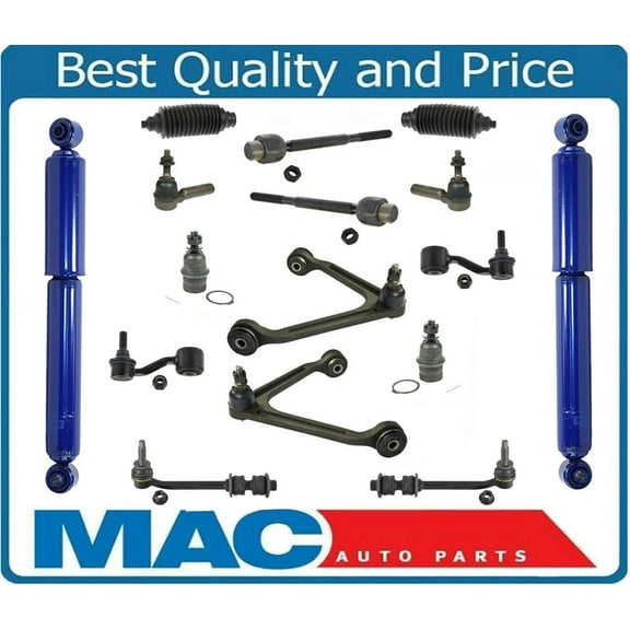 Control Arm Tie Rods Ball Joint Suspen. Kit Front for 07-09 Durango Shocks 16 Pc