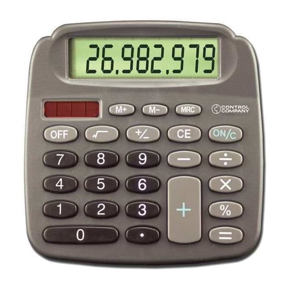 Control Co Portable Calculator,4 3/4" W,4 1/2" H 6031