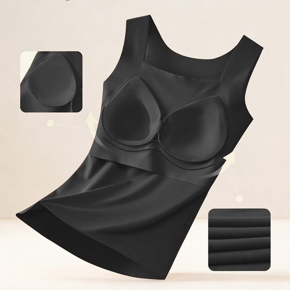Control Compression Tank Tops for Women Seamless Scoop Neck Body Shaper Wide Strap Camisole