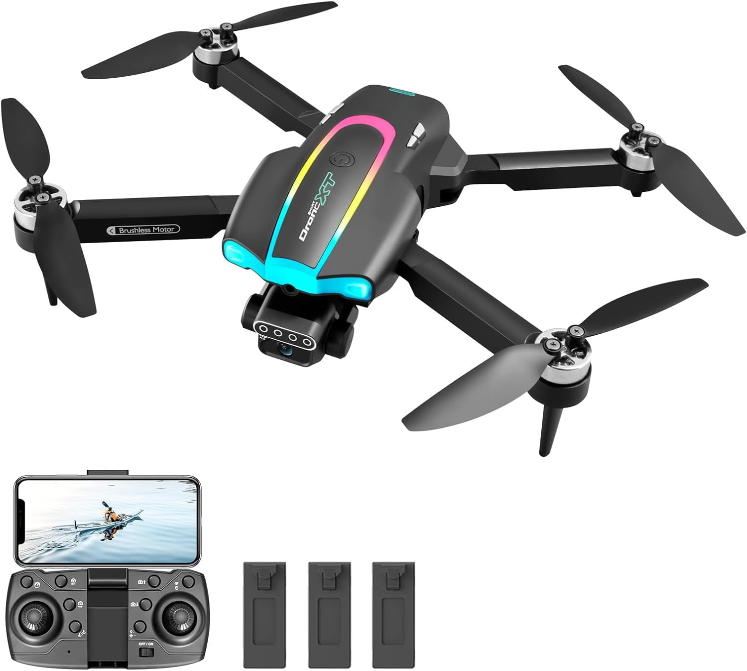 Control Drone With Camera Control Plane Dual Camera Foldable Drone