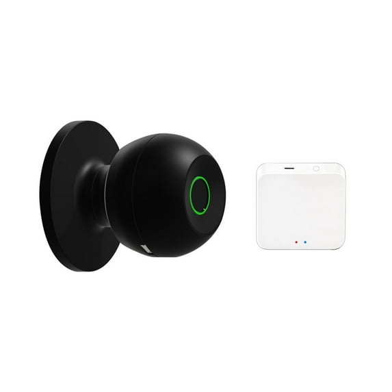 Control Fingerprint Round Door Knobs Rotation Lock Knobset Handle Metal Knob with Phycial Key ,Easy Installation