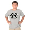 thumbnail image 1 of Control Freak Controller Geek Gamer Crewneck T Shirts Boy Girl Teen Brisco Brands XS, 1 of 6