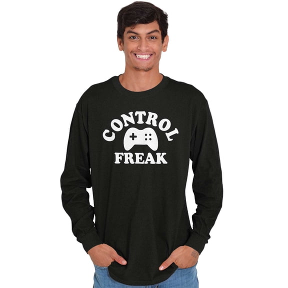 Control Freak Controller Geek Gamer Long Sleeve TShirt Men Women Brisco Brands S