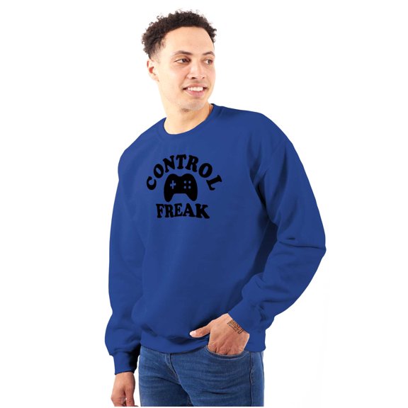 Control Freak Controller Geek Gamer Sweatshirt for Men or Women Brisco Brands L
