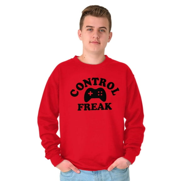 Control Freak Controller Geek Gamer Sweatshirt for Men or Women Brisco Brands X