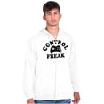 thumbnail image 1 of Control Freak Controller Geek Gamer Unisex Fleece Graphic Zip Up Hoodie Brisco Brands 2X, 1 of 5