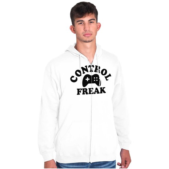 Control Freak Controller Geek Gamer Zip Up Hoodie Men's Women's Brisco Brands X