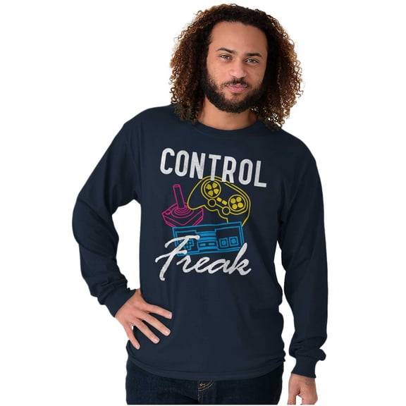 Control Freak Nerd Video Gaming Gamer Long Sleeve TShirt Men Women Brisco Brands X