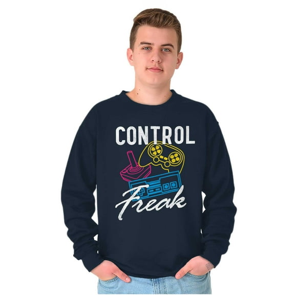 Control Freak Nerd Video Gaming Gamer Sweatshirt for Men or Women Brisco Brands X