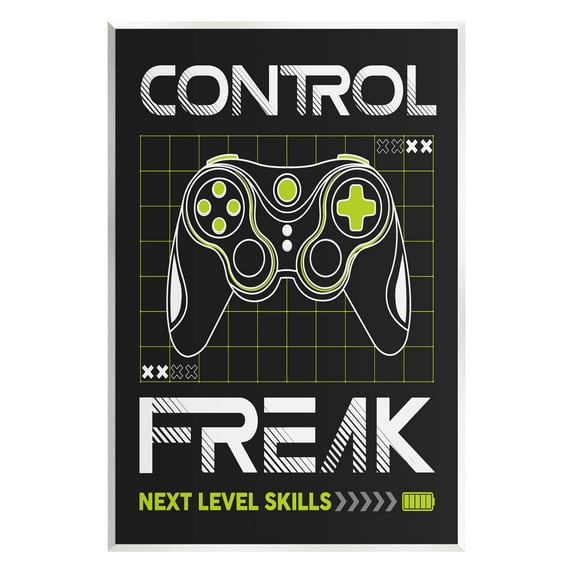 Control Freak Video Game Phrase Art for Kids Graphic Art Unframed Art Print Wall Art