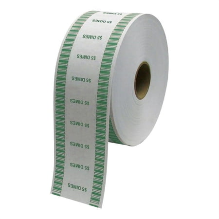 Control Group Automatic Coin Wraps, Dimes, Green, 2,000 Wraps Per Roll, Pack Of 8 Rolls
