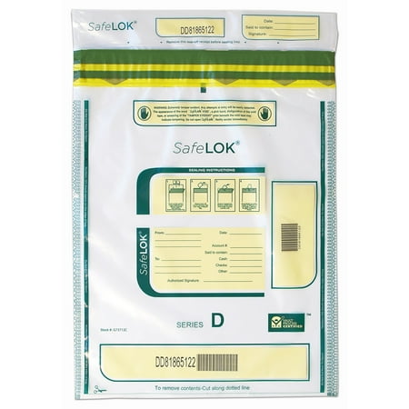 Control Group Tamper-Evident Deposit Bags, 12" x 16", Clear, Pack Of 100