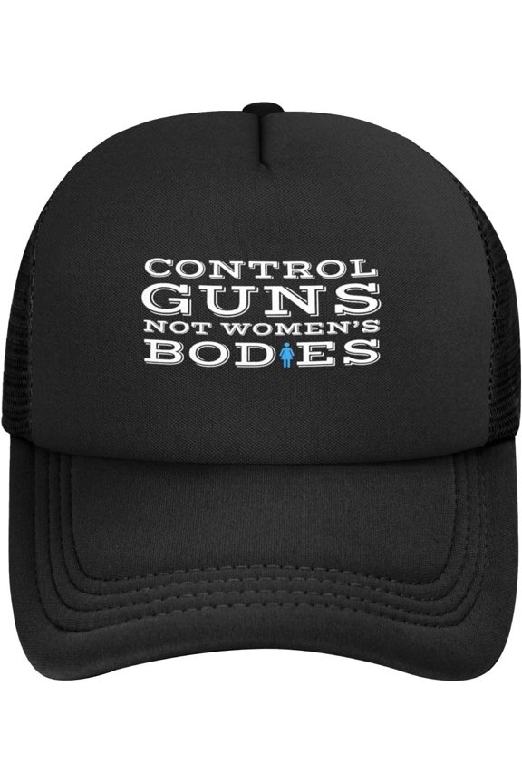 Control Guns Not Womens Bodies Baseball Cap Classic Solid Color Adjustable Mesh Baseball Cap for Men Women Black
