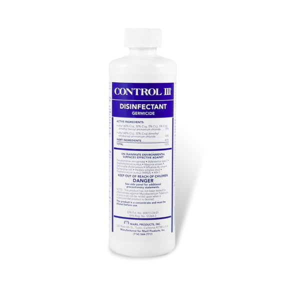Control III Disinfectant Germicide Liquid Concentrate Surface Disinfectant Cleaner 16 oz. 1 Ct